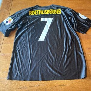 Steelers Roethlisberger 7 Black Jersey Authentic Team Shirt
